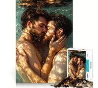Abbraccio sottomarino︰ Coppia gay innamorata Puzzle 1000 pezzi Gioco di costruzione Focus Zero Gap Perfetto incastro Attività gratificante per i giorni di pioggia (38x52cm)