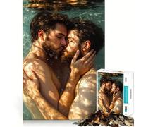 Abbraccio sottomarino︰ Coppia gay innamorata Puzzle da 1000 pezzi per adolescenti Divertimento per lo sviluppo della mente Dimensioni uniformi Pezzi precisi Attività di gruppo rilassante al chiuso