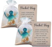 Abbraccio Tascabile A Forma Di Angelo In Memoria Dei Defunti, A Tema Spiaggia, Regalo Di Condoglianze Con Simbolismo Curativo, Con Biglietto Con Poesia Per La Perdita,(2Pcs)
