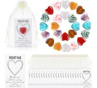Abbraccio tascabile a forma di cuore | Acquisizione di auguri Natural Stones Keepsake, Segnalibri ispiratrici Relazione a lunga distanza Crystal romantico per il frien, Heart Soneds Teacher