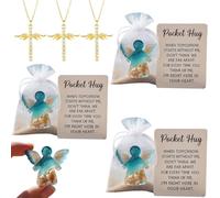 Abbraccio tascabile ad angelo in memoria dei defunti, ricordo commemorativo a tema spiaggia per la perdita, regalo di condoglianze in resina con biglietto di poesia, il supporto nel lutto