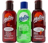 Malibu Bronzing Tanning Oil SPF4 cofanetto regalo: olio doposole SPF4 100 ml + olio abbronzante 100 ml + gel doposole Aloe Vera 100 ml
