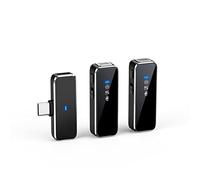 Abbto 10 PCS Doppio Microfono lavalier Wireless | Microfono Wireless con Custodia di Ricarica | Doppio Microfono lavalier Wireless per Youtube Facebook Live Vlogger Blogger e interviste