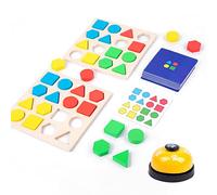 Abbto 2 Pcs Puzzle di Forme Geometriche Montessori - Giocattolo di Forme Geometriche Prescolari Colorate - Gioco di Giocattoli Montessori di Apprendimento Prescolare per Bambini