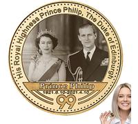 Abbto 4 Pcs di Monete della Regina Elisabetta II, di Souvenir di Platino della Regina Elisabetta II, Monete da collezione per il 90° Anniversario di Compleanno, in Memoria di Sua Maestà la Regina