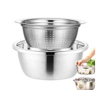 Abbto Ciotola per lavare il riso in acciaio inox, 2 colini in acciaio inox per lavello, colino da cucina | set di colini da cucina, filtro per riso per lavaggio, lavaggio, setaccio