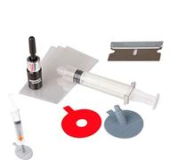 Abbto Kit di riparazione per vetri da 5 pezzi | Strumento di riparazione del chip del parabrezza dell'automobile | Kit di riparazione dei danni del punto di vetro automatico, strumento di ripristino
