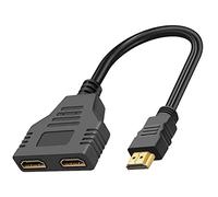 Abbto Splitter 4K,Splitter per estrattore audio e video placcato in oro con filo morbido | Stabile 3D Full HD 1080P per televisori ad alta definizione, lettori, lettori DVD di conversione