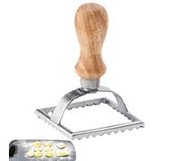 Abbto Taglia Ravioli | Stampo Pasta Maker Manuale in Legno e Acciaio Inossidabile, Facile da Pulire