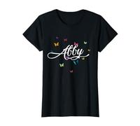 Abby - Bellissimo Nome di Ragazza con Farfalle Colorate Maglietta