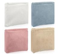 Abbylike 4 trousse per trucchi floreali, in velluto a coste, con cerniera, piccole borse portatili, per articoli da toeletta, mini pochette carina, mini trousse per trucco, portamonete, oggetti