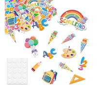 ABC 123 - Coriandoli decorativi colorati per il rientro a scuola, per il rientro a scuola 2025, per bambini e ragazze, decorazione da tavolo, 60 pezzi