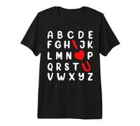 ABC Alphabet I Love Heart You for a Teacher Maglietta Premium