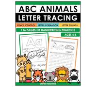 ABC Animals Letter Tracing and Handwriting Workbook: Pencil Control, Letter Formation and Letter Sound Alphabet Activities for Preschool and Kindergarten Kids