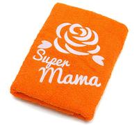 Abc Casa Asciugamano arancione per la migliore mamma per compleanno, festa della mamma, anniversario, San Valentino, Natale, una pratica idea regalo per la mamma, un regalo utile e duraturo