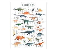 ABC dei dinosauri Poster di Victoria Borges 50 x 70 cm Colorato Quadri Decorazione per pareti
