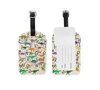 ABC Dinosauri Alfabeti Etichette per bagagli Etichetta per bagaglio da viaggio in pelle 1 pezzo