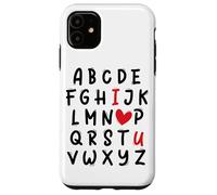 ABC I Love U Heart Valentine's Day I Heart You Alphabet Custodia per iPhone 11