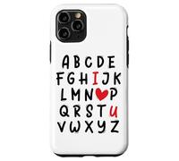ABC I Love U Heart Valentine's Day I Heart You Alphabet Custodia per iPhone 11 Pro