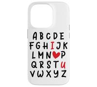 ABC I Love U Heart Valentine's Day I Heart You Alphabet Custodia per iPhone 14 Pro