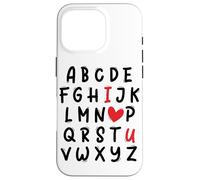 ABC I Love U Heart Valentine's Day I Heart You Alphabet Custodia per iPhone 16 Pro