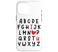 ABC I Love U Heart Valentine's Day I Heart You Alphabet Custodia per iPhone 16 Pro Max