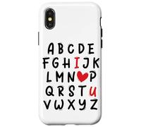ABC I Love U Heart Valentine's Day I Heart You Alphabet Custodia per iPhone X/XS