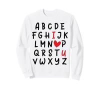 ABC I Love U Heart Valentine's Day I Heart You Alphabet Felpa