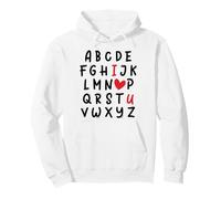ABC I Love U Heart Valentine's Day I Heart You Alphabet Felpa con Cappuccio