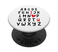 ABC I Love U Heart Valentine's Day I Heart You Alphabet PopSockets PopGrip Adesivo
