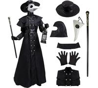 ABC.icos Costume da pestdottore pestdottore Halloween Costume corvo a becco lungo maschera medievale steampunk costume da volentieri per Masquerade Ball Party Carnevale Cosplay Cosplay 2XL