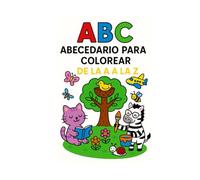 ABC - Libro para colorear de la A a la Z: 26 dibujos adorables con palabras en inglés, francés y español