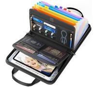 ABC life Cartella Portadocumenti A4 di Documenti Importanti, Cartella Espandibile Ignifuga a 13 Tasche con Manico, Organizzatore da Viaggio a Fisarmonica, Porta Documenti per Certificati e Ricevute