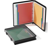 ABC life Raccoglitore ad anelli A4 con 8 divisori in plastica inseribili, Cartella ad 3 anelli con chiusura lampo, Cartelline Portadocumenti in Plastica per ufficio, scuola e studio, nero, trasparente