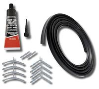 ABC Products - Guarnizione universale per porta del forno in gomma siliconica 3 in 1, 3 lati e 4 lati, rotonda e angolata, con clip angolari e libretto di istruzioni per il montaggio completo