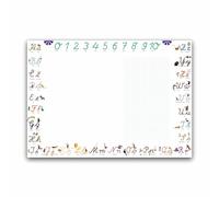 ABC - Sottomano da scrivania per bambini, formato DIN A2, 25 fogli, a quadretti, alfabeto con linee ausiliarie per imparare e pratica, per scarabocchiare, disegnare, 2a classe