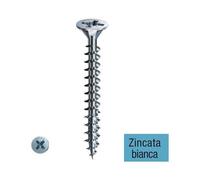 ABC Spax - Viti Tsp Testa Svasata Piana A Croce Pozidriv Zincata Bianca Diametro 4,0 Mm Lunghezza 30 Mm Confezione Da 1.000 Pz