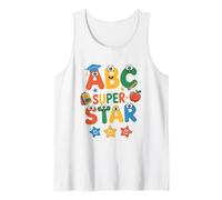 ABC Superstar Cute Back to School - Alfabeto per Ragazzi e Ragazze Canotta