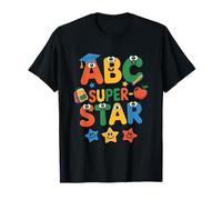 ABC Superstar Cute Back to School - Alfabeto per Ragazzi e Ragazze Maglietta