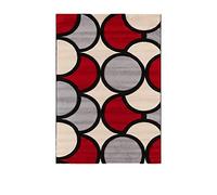 ABC Tappeti Tappeto Sixties Rosso/Grigio/Avorio 150 x 220 cm