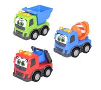ABC - Veicolo da cantiere Volvo Trucky a partire da 1 anno (13 cm) - Auto scorrevole con luce e suono per bambini per promuovere le capacità motorie, 3 colori assortiti (master basculante, betoniera,