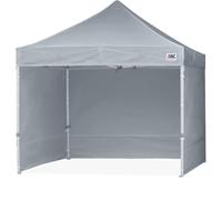 ABCCANOPY Gazebo pop-up 3 x 3 m, tendone commerciale con 4 pareti laterali rimovibili e borsa a rullo, 4 sacchi per pesi (grigio)
