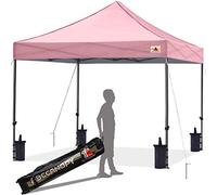 ABCCANOPY Gazebo pop-up resistente, 2,5 x 2,5 m, con borsa a rullo aggiornata, 4 sacchi pesi, pali e corde (rosa)