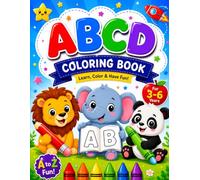 ABCD Coloring Book: Fun Alphabet Animals Coloring Book for Kids Ages 3-6
