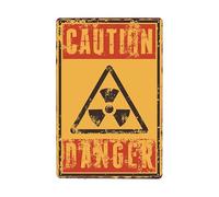 ABCDEFG Targa da parete in metallo vintage con scritta "Warning Area 51 UFO", 20 x 30 cm