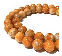 ABCGEMS - Perle di selenite arcobaleno ad alta luminosità (Marocco, luminosità setosa luminosa, colori vivaci trattati termicamente, preservano la consistenza naturale e la Chatoyancy), rotonde, lisce