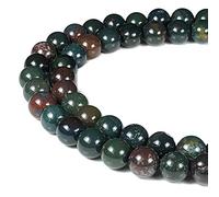 ABCGEMS - Perline russe nero-nere, AKA lignite carbone (leggermente più dure dell'ambra, formate da legno fossilizzato per milioni di anni), energia curativa, rotonde, 8 mm