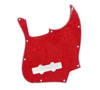 ABchat 10 Hole Jazz Bass Pickguard Electric Bass Pick Guard Scratch Plate for Jazz J Bass 3Ply 4 String Model Guitar Red Pearl Electric Guitar Parts
