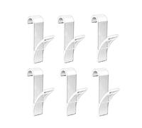 ABchat 6 Pieces Bath Hook Holder Plastic Towel Rail Radiator Hooks Tubular Bath Hook Holders Crook Grab Towel Racks(White) Standard Hangers
