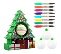 ABchat Christmas Tree Ornament Decorating Kit with Light Music 3 White Balls 8 Painting Pens Xmas Craft (No Battery) Christmas Baubles